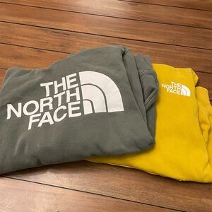 The North Face Gray and Yellow Sweatshirts